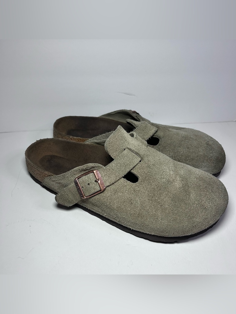 Birkenstock Boston Clogs EU 40 W9 M7 Taupe Suede